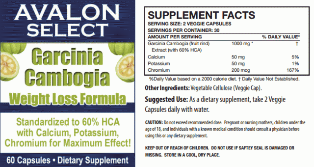 Garcinia Cambogia Weight Loss Formula Ingredients